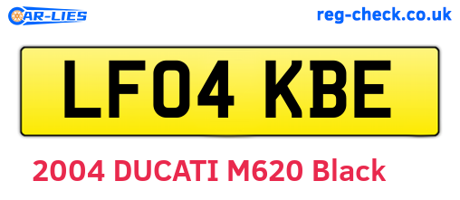 LF04KBE are the vehicle registration plates.