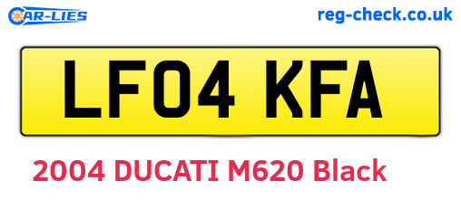 LF04KFA are the vehicle registration plates.