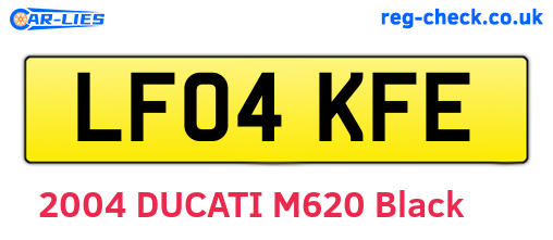 LF04KFE are the vehicle registration plates.