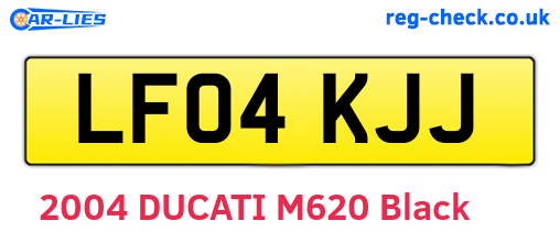 LF04KJJ are the vehicle registration plates.
