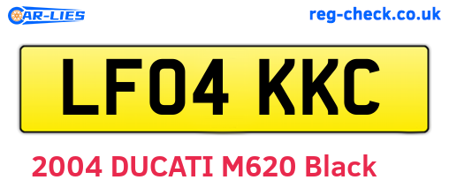 LF04KKC are the vehicle registration plates.