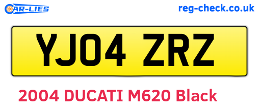 YJ04ZRZ are the vehicle registration plates.