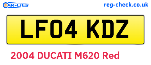 LF04KDZ are the vehicle registration plates.