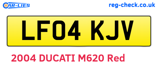LF04KJV are the vehicle registration plates.