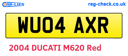 WU04AXR are the vehicle registration plates.