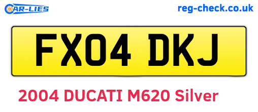 FX04DKJ are the vehicle registration plates.