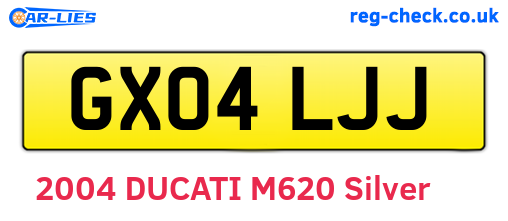 GX04LJJ are the vehicle registration plates.