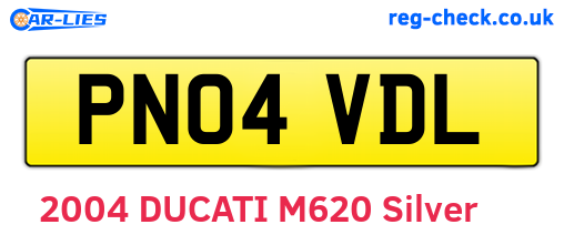 PN04VDL are the vehicle registration plates.