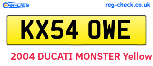KX54OWE are the vehicle registration plates.