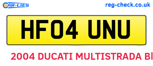 HF04UNU are the vehicle registration plates.