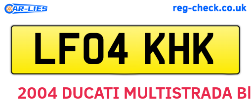 LF04KHK are the vehicle registration plates.