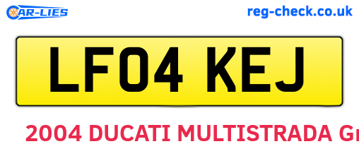 LF04KEJ are the vehicle registration plates.
