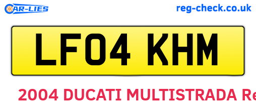 LF04KHM are the vehicle registration plates.