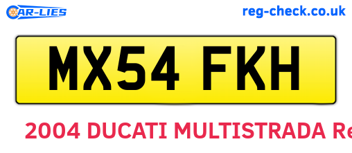 MX54FKH are the vehicle registration plates.