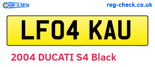 LF04KAU are the vehicle registration plates.