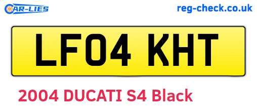 LF04KHT are the vehicle registration plates.