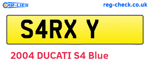 S4RXY are the vehicle registration plates.