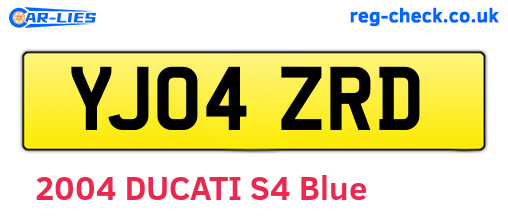 YJ04ZRD are the vehicle registration plates.