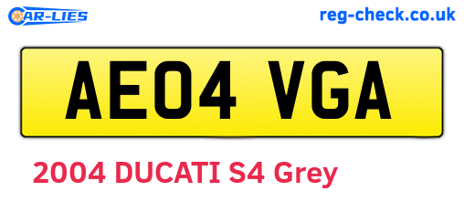AE04VGA are the vehicle registration plates.