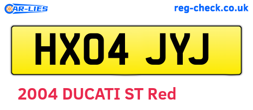 HX04JYJ are the vehicle registration plates.