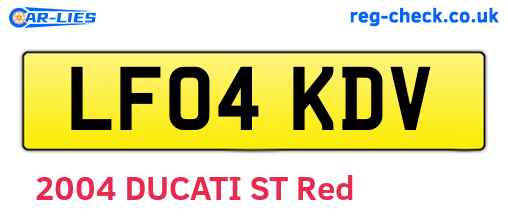 LF04KDV are the vehicle registration plates.
