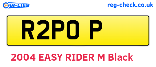 R2POP are the vehicle registration plates.