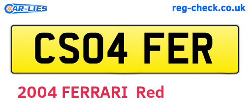 CS04FER are the vehicle registration plates.