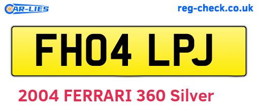 FH04LPJ are the vehicle registration plates.