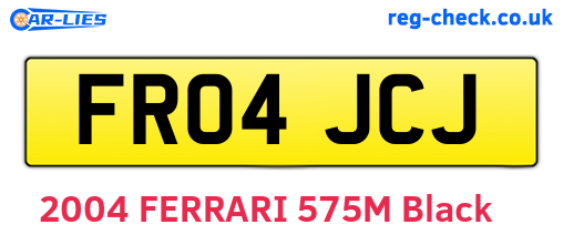 FR04JCJ are the vehicle registration plates.