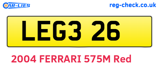 LEG326 are the vehicle registration plates.