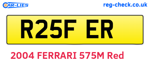 R25FER are the vehicle registration plates.
