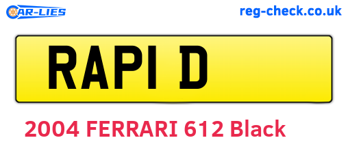 RAP1D are the vehicle registration plates.