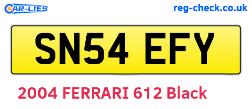 SN54EFY are the vehicle registration plates.