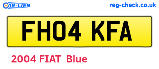 FH04KFA are the vehicle registration plates.