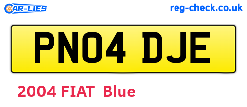 PN04DJE are the vehicle registration plates.