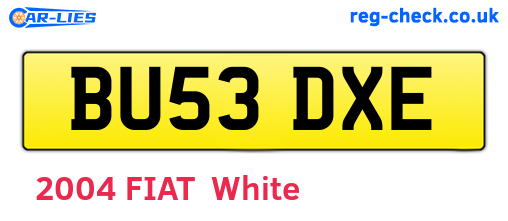 BU53DXE are the vehicle registration plates.