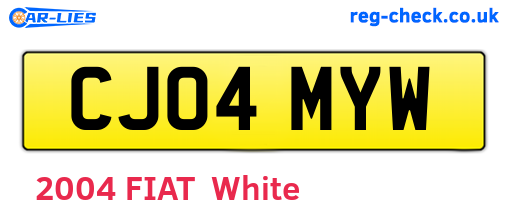 CJ04MYW are the vehicle registration plates.