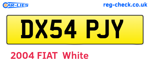 DX54PJY are the vehicle registration plates.