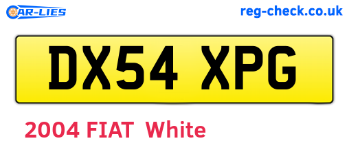 DX54XPG are the vehicle registration plates.