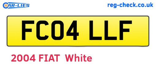 FC04LLF are the vehicle registration plates.