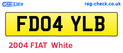 FD04YLB are the vehicle registration plates.