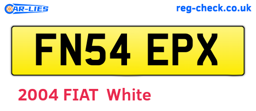 FN54EPX are the vehicle registration plates.