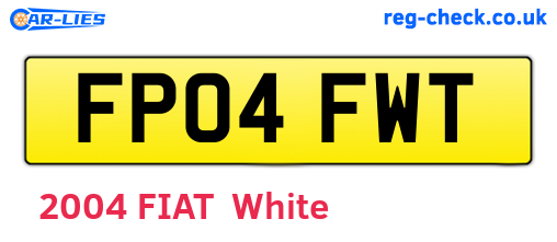 FP04FWT are the vehicle registration plates.