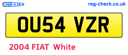 OU54VZR are the vehicle registration plates.