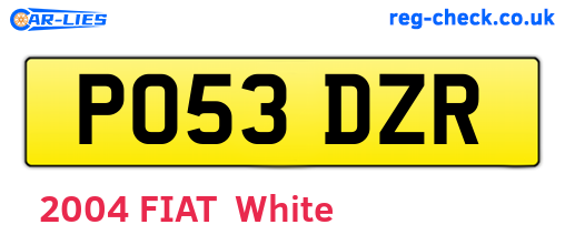 PO53DZR are the vehicle registration plates.