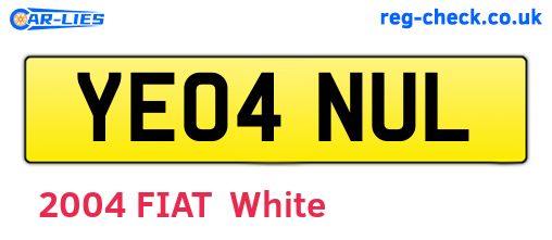 YE04NUL are the vehicle registration plates.