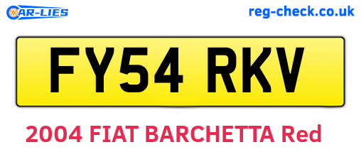 FY54RKV are the vehicle registration plates.