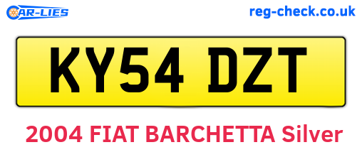 KY54DZT are the vehicle registration plates.