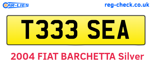 T333SEA are the vehicle registration plates.