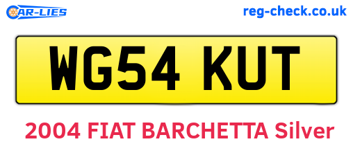 WG54KUT are the vehicle registration plates.